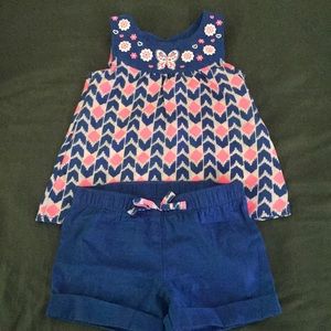 2 Girl shorts and blouse size 2t